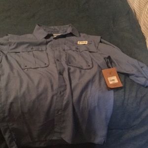 Magellan long sleeve blue button up fishing shirt